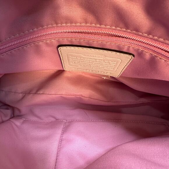 Vintage Y2K Coach Monogram Canvas and Leather Shoulder Bag - Picture 13 of 14